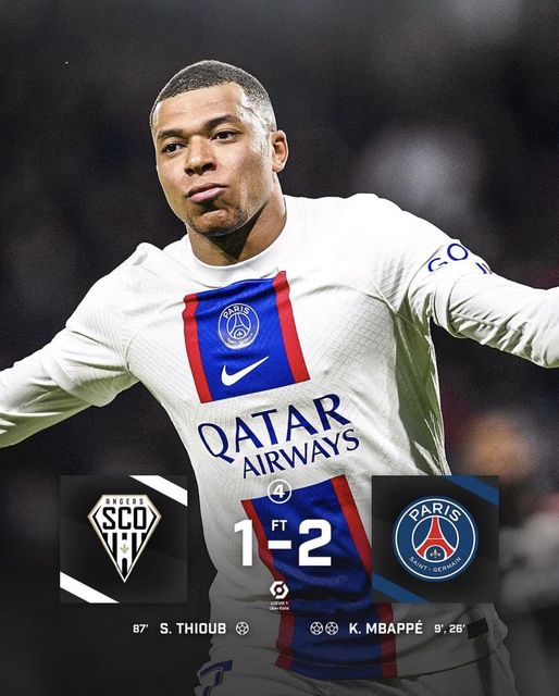 galeri_bola_'s tweet photo. Angers 1-2 PSG
#galerisepakbola #hasilpertandingan #league1 #psg #psglow #psgfans https://t.co/cNwl1bOEzI