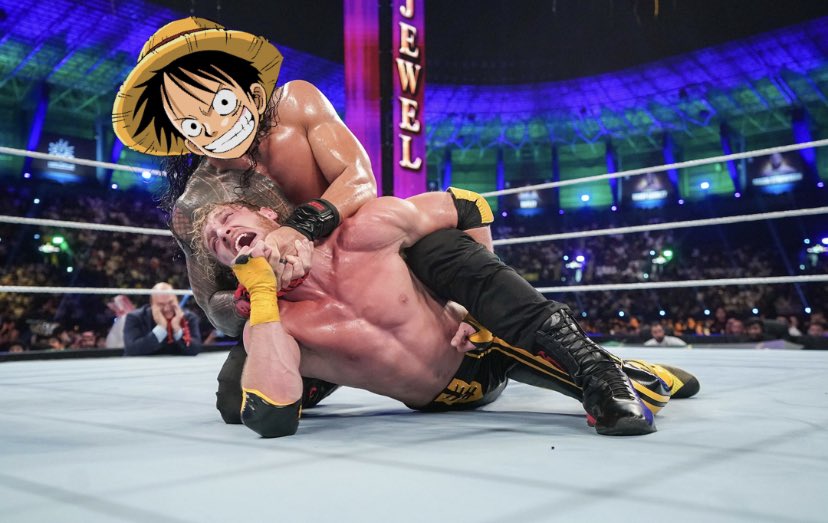 WWEZlarp's tweet photo. Luffy wasting no time pinning down Logan and catching the quick VICTORY FOR LUFFY AND ZORO‼️‼️‼️ https://t.co/ZAEKiGVDek