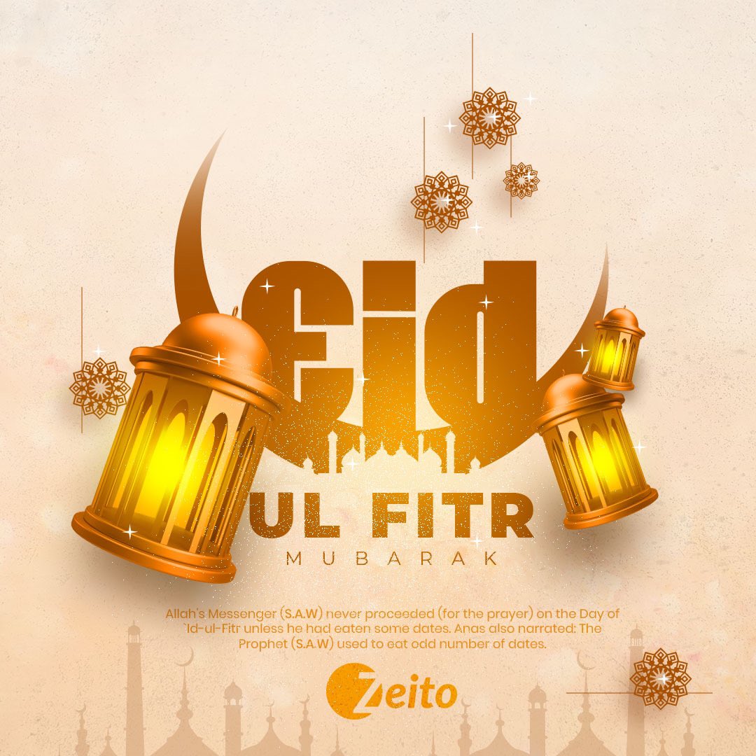 ozeito's tweet photo. Ozeito Wishing you Eid ul Fitr. May Allah Almighty accept our Ibadaat and bless us all with the blessings of the Holy month of Ramazan. Ameen
#EidMubarak #عيد_الفطر_المبارك #عيد_الفطر_المبارك https://t.co/GnjxDTF0wi