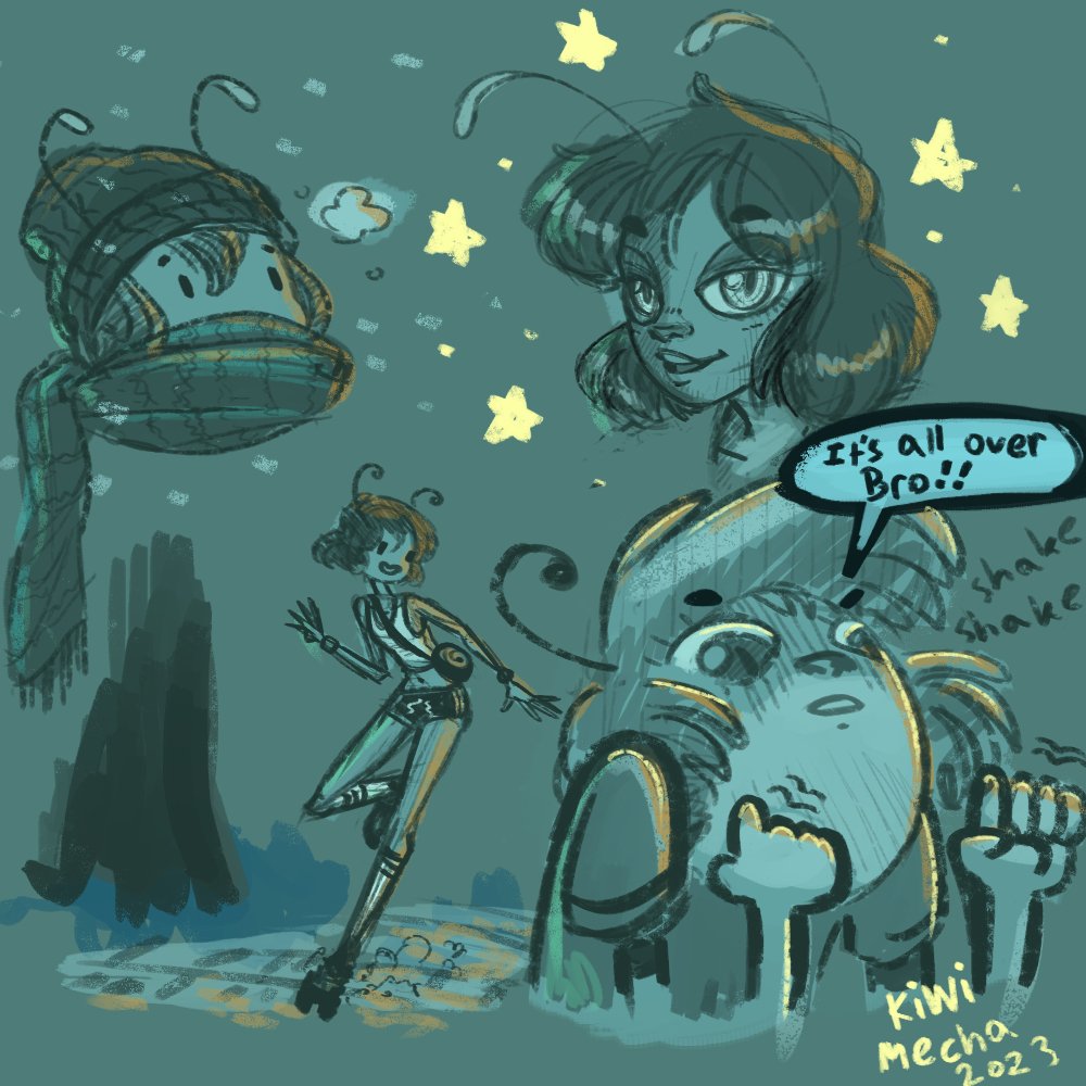 KiwiMonsta's tweet photo. Pear came to this planet to do science and throw hands!!

#appleandkiwi #pear #alien #sketch #doodle #webcomics #comics #digitalart #timelapse https://t.co/PFHOxOf8gV