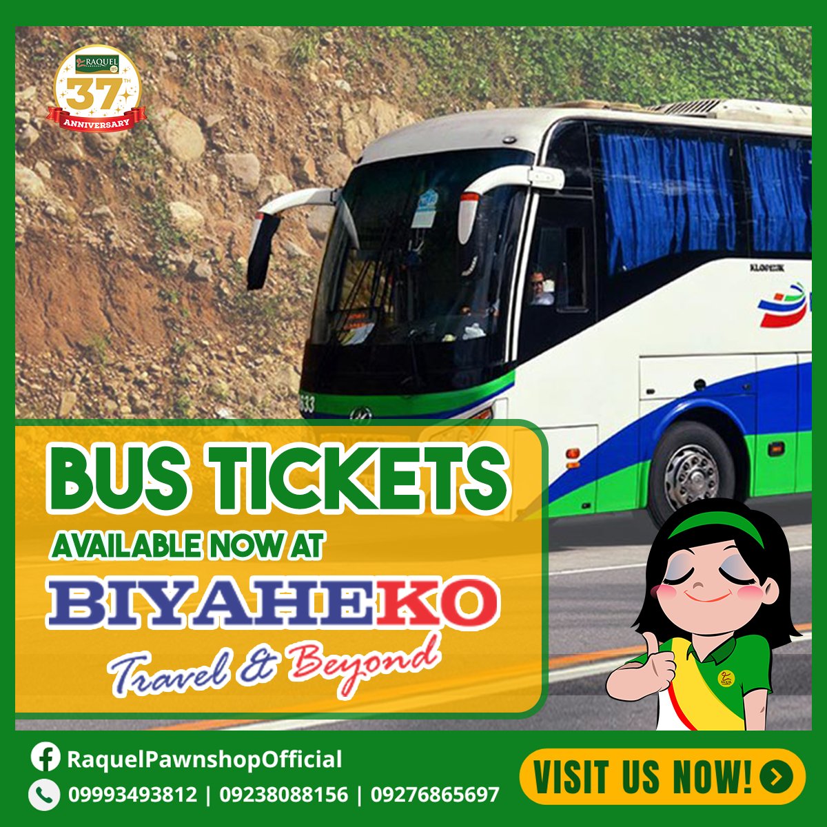 Raquel_Pawnshop's tweet photo. Raquelistas!
Available na sa BiyaheKo ang Bus Ticketing anu pa hinihintay niyo? Magpunta lang sa pinakamalapit na Branch ng RAQUEL PAWNSHOP na may BiyaheKo service.
#PalagayAngLoobKo
#RaquelPawnshop #RPIServingCommunities #PalagayAngLoobKo #biyaheko #Ticketing #busticketing https://t.co/aICXBgOvVG