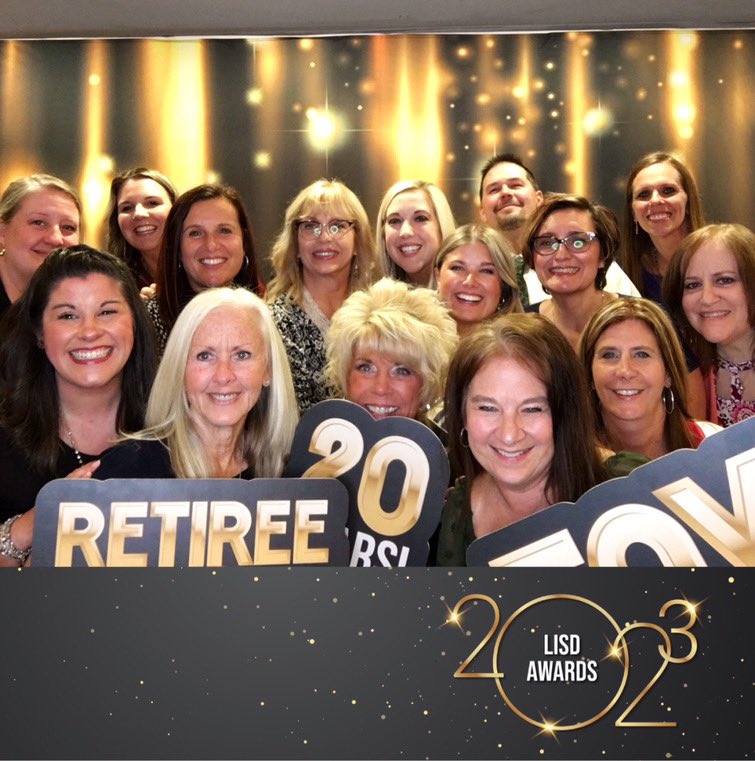 WhitehouseM09's tweet photo. @BridlewoodES celebrating a fabulous school year at the district banquet! So thankful for the BESt staff in all of @LewisvilleISD 

Ms. Neudeck- 20 years with LISD
Ms. Saffle: 20 years with LISD 
Ms. Talbert- 20 years with LISD and 2023 retiree!
Ms. Waldroup- BES TOY! https://t.co/IYk6RlJz3G
