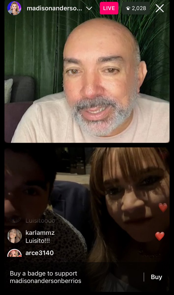 Diana y Luisito en el live del tío desde la cuenta de Madison 🥹🫶🏼✨

#LCDLF3