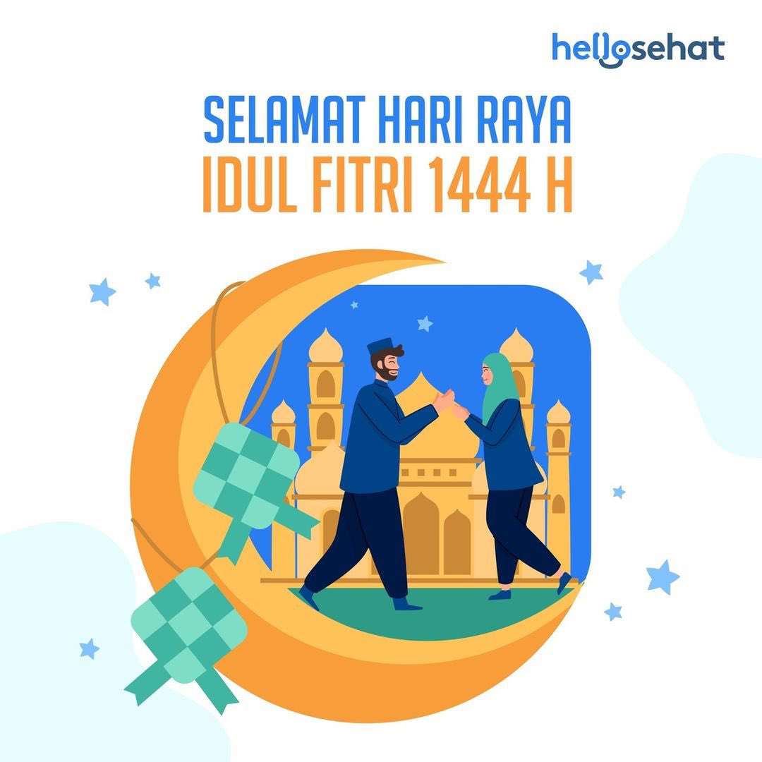 HelloSehat's tweet photo. Selamat Hari Raya Idulfitri 1444 H 🙏🏻

Semoga di hari yang fitri ini kita bisa menjadi pribadi lebih baik.

Selamat berkumpul bersama keluarga! Jangan lupa tetap jaga porsi makan agar kolesterol dan berat badan tidak naik setelah lebaran 🕌

#hellosehat #lebaran #idulfitri2023 https://t.co/DyvIyehHtr