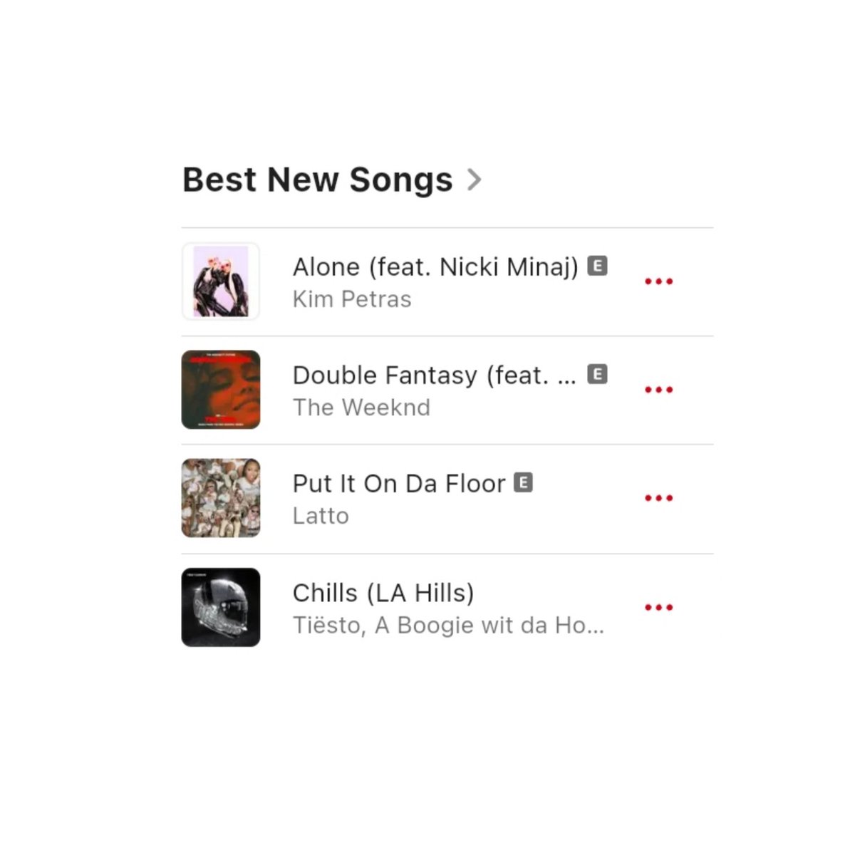 KimPetrasStats's tweet photo. .@kimpetras &amp; @NICKIMINAJ's "Alone" rises to #1 on the Apple Music US (Best New Songs). https://t.co/FF1pUqVLf1