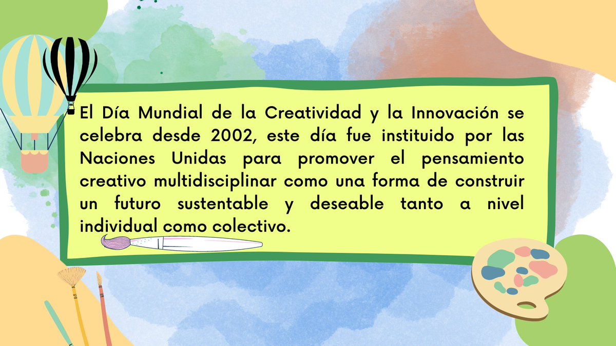 cam13718's tweet photo. 21 de abril Día Mundial de la Creatividad y la Innovación 📚✏️#DíaMundialdelaCreatividad #DíaMundialdelaCreatividadylaInnovacion #Creatividad #Innovación #PICOPudg https://t.co/QVdY15oat2