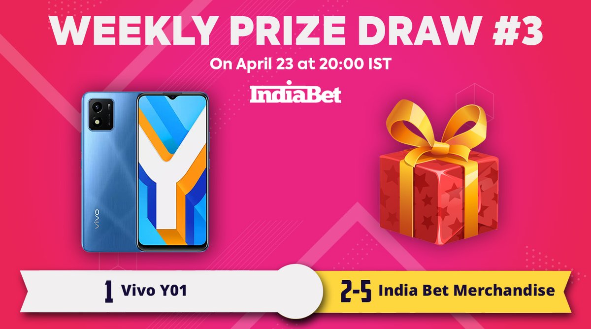 indiabet's tweet image. Have you purchased your tickets for this Weekly Prize Draw? Go &amp;amp; Purchase now and stand a chance to win a Vivo Y01 &amp;amp; merchandise:
indiabet.com/prize/draw9987

#IndiaBet #WeeklyPrizeDraw #FreePrize #Cricket #Gaming #TATAIPL2023  #UEFA #ATP #HorseRacing  #Contest #MobilePhone #VivoY01