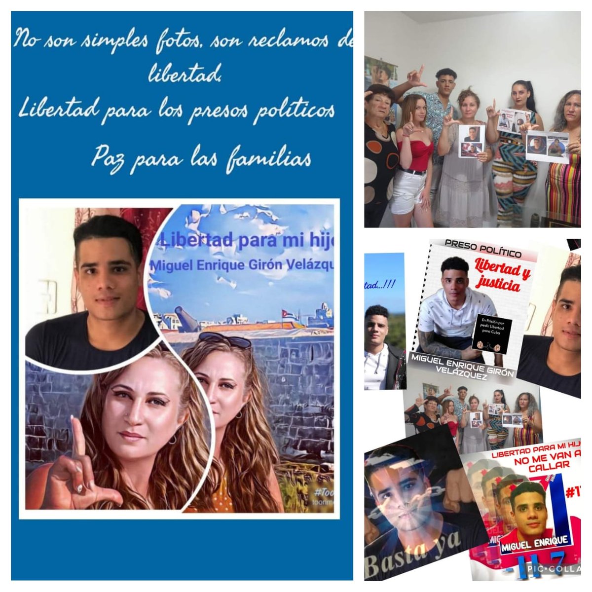 MI HIJO PRECIOSO TE QUEREMOS LIBRE , TU FAMILIA TE ESPERA EN CASA .... ESTAS FOTOS SIGNIFICAN NUESTRO RECLAMO Y NUESTRO DESEO DE LIBERTAD ... NO MÁS DOLOR ....!!!