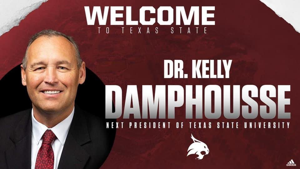 kdamp's tweet photo. Today is the one-year anniversary of my being confirmed as @txst’s 10th president. I was telling a @txstatealumni tonight that Beth and I have enjoyed every single day here. Thank you, @TXStateUnivSyst Chancellor McCall, for this opportunity!🐾

https://t.co/3J8tDpI4Tx https://t.co/ube8yhJIhZ