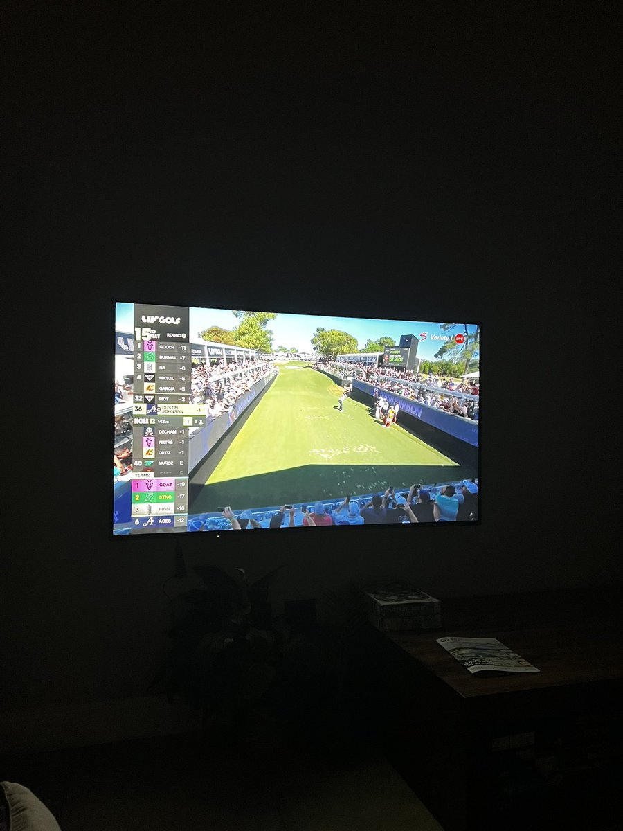 BradB13's tweet photo. COME ON!!!! The 12th hole is off the charts at #LIVGolfAdelaide wow. Cracker shots from @DJohnsonPGA 3 ball. @livgolf_league please please add #SouthAfrica to the schedule. This is how golf should be watched https://t.co/YLWPcFUTk7