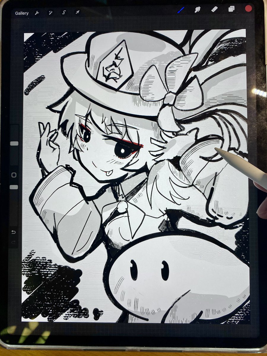 細い線画が楽しくない人に
こういう太いSDキャラ線画をやりましょう　すごい楽しいです
アメリカぽいトンを入れば可愛くになる！

#フタオ　#原神　#絵描きさんと繋がりたい