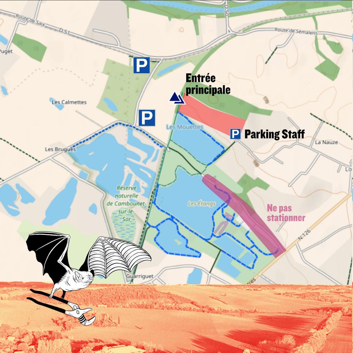 LaVoieEstLibre_'s tweet photo. ACCÈS AU CAMP👇  

P1 et 2 à Saïx(81) par la D51 au nord de la base de loisirs des Étangs.  
GPS : 43.586 , 2.144  
👉 Ne pas rejoindre le parking réservé au staff 
👉 QUESTIONS : 07 53 57 74 95  
500 personnes hier soir sur le camp.  
CA S'ANNONCE TRÈS BIEN... NO MACADAM❗️✊ https://t.co/mMOP8uToCk