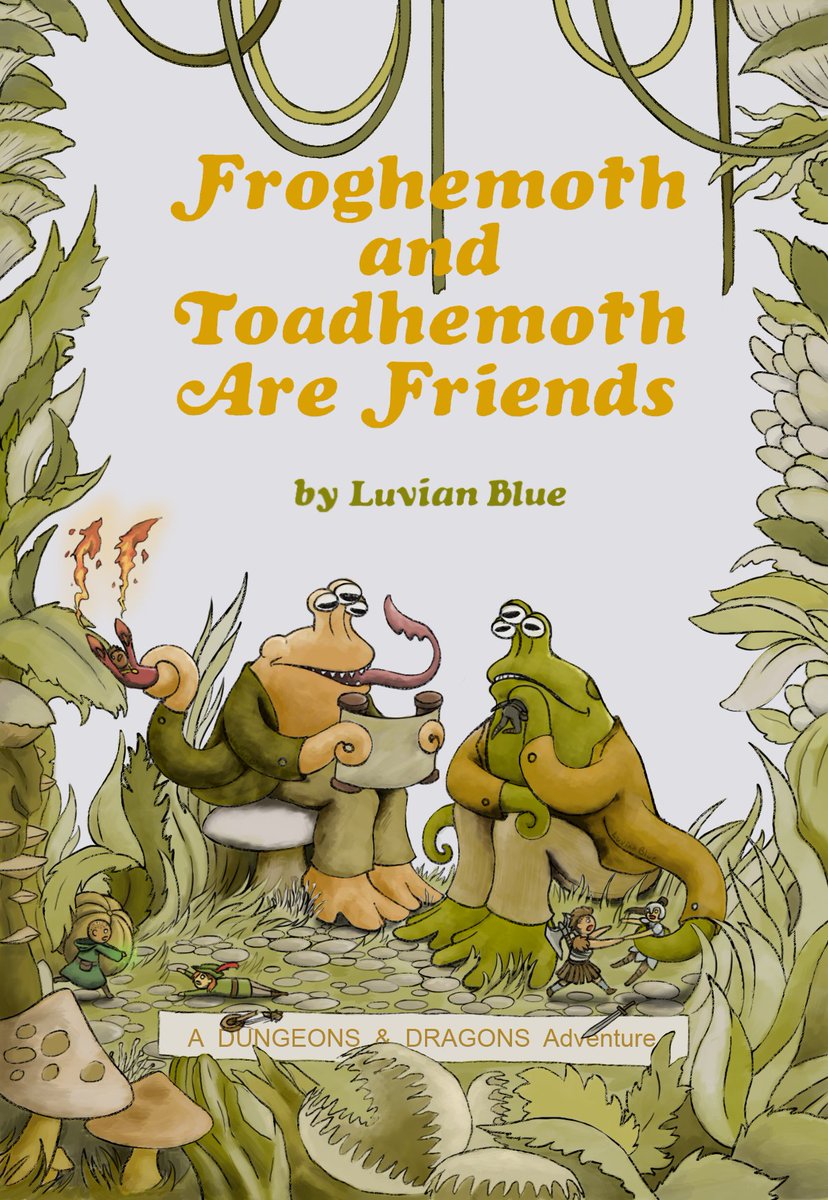 LuvianBlue's tweet photo. Froghemoth and Toadhemoth are always there for each other-- just as best friends should be. #DnD https://t.co/bXK4qGaVrJ