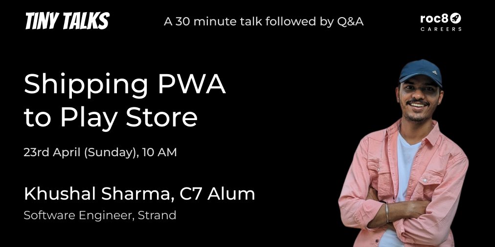cactroHQ's tweet photo. Want an app but no Android skills?
In tiny talks #5, @herkuch shares how to get an Android app with a React PWA.
See you tomorrow morning! 👋 https://t.co/uMyjRnVFdY
