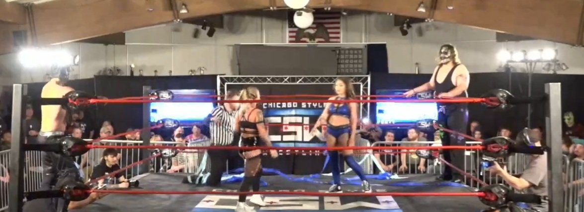 NVhowlingWolves's tweet photo. #CSW2ND
@Skyebyee 🧢 & Cypher
🆚
@Heathereckless & Hades XIX
Thriller of a Tag Team Match!!!
Sooo many #OMGMoments
Really fun & bitter sweet that it was Skye's CSW Finale!!
Go conquer the 🌎 Skye Blue!!
Watch on 📺 @indiewrestling
📸 @ChiStyleW https://t.co/HchA1t2Dtt