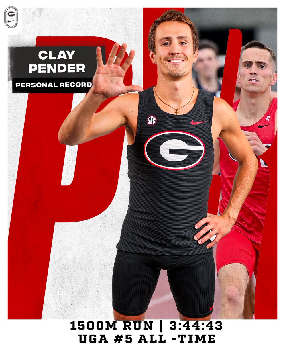 Clutch C. Pender 🔥

At the Virginia Challenge — Clay Pender sets a lifetime best of 3:44.43 in the Men’s Invitational 1500m. 

He locks in the No. 5 position on the UGA All-Time Top 10 list. 

#GoDawgs