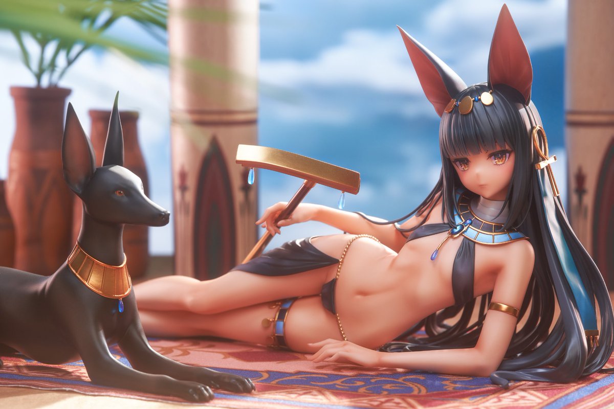 FreeWillStudio1's tweet photo. 狐宮ニギ氏(@komiyanigi )オリジナルイラストより
「アヌビス神の少憩」フィギュア化！
4月27日より予約受付開始！
(1/3)
商品名: アヌビス神の少憩
サイス: 高さ約135mm 幅250mm
スケール: 1/7
原画: 狐宮ニギ
原型: 空白YeRen
色彩: 門神
撮影: Phinxu
材質: PVC、ABS、布
制作: Free Will Studio https://t.co/NY8zybyv0J