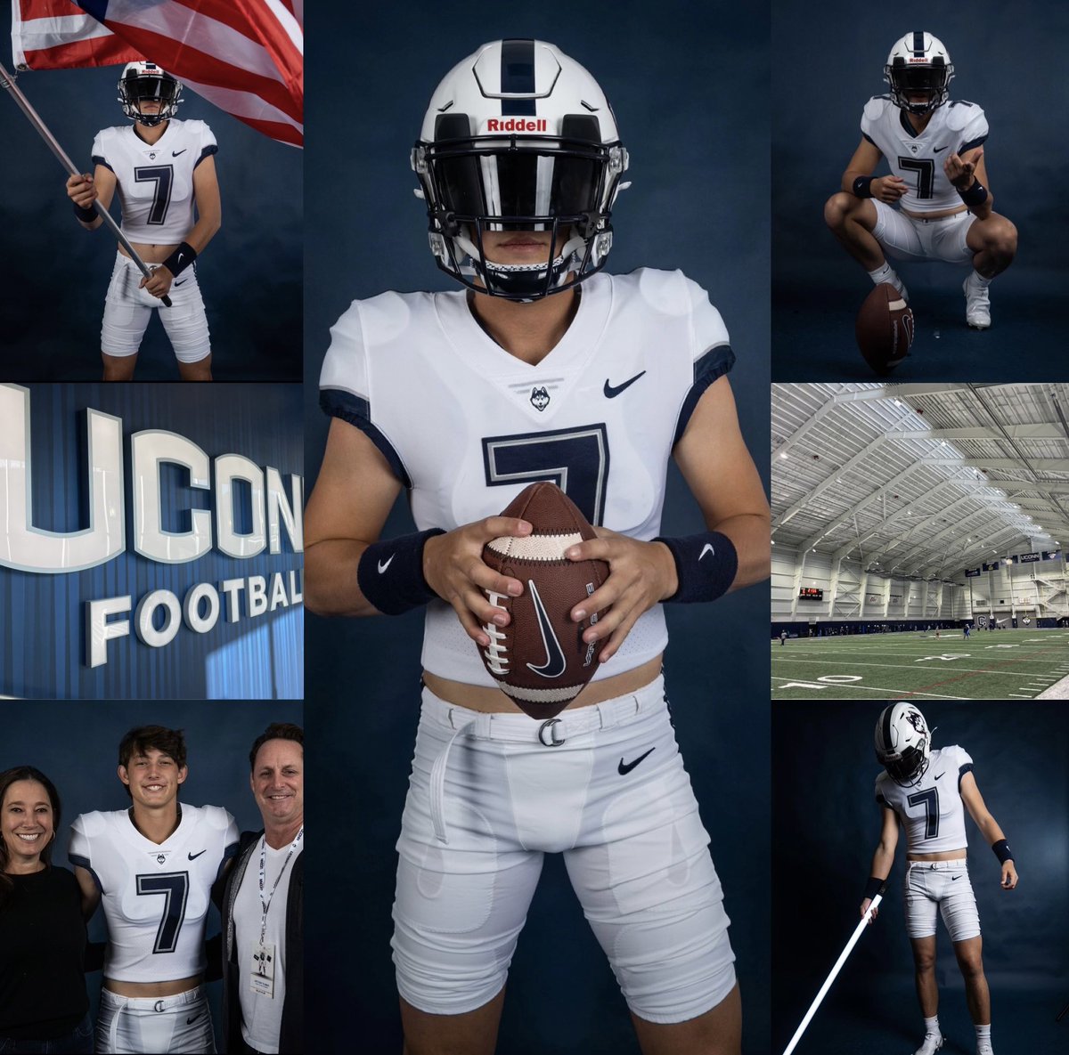 NickRubino_1's tweet photo. Enjoyed visiting @UConnFootball practice yesterday. Great to talk with @Coach_Charlton and @johnmarinelli. Thank you @CoachAMcClure for showing me around. Impressive program!
@CoachJimMoraFB @Coach_Loftus @HunterJW7 
#TheReload #HuskyRevolution 
@CRHFootball @coach_spinnato https://t.co/dyXBYhn2PT