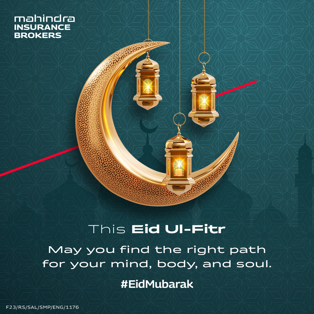 mahindra_insure's tweet photo. May this Eid Ul-Fitr bless you and your loved ones with peace, abundance, and growth. Mahindra Insurance Brokers wishes you all Eid Mubarak.

#eid #mubarak #wishes #festival #mahindra #insurance https://t.co/FiMSglIuaE