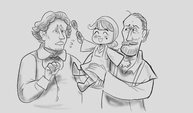 Heres a cute pentiment doodle from my locked :) 