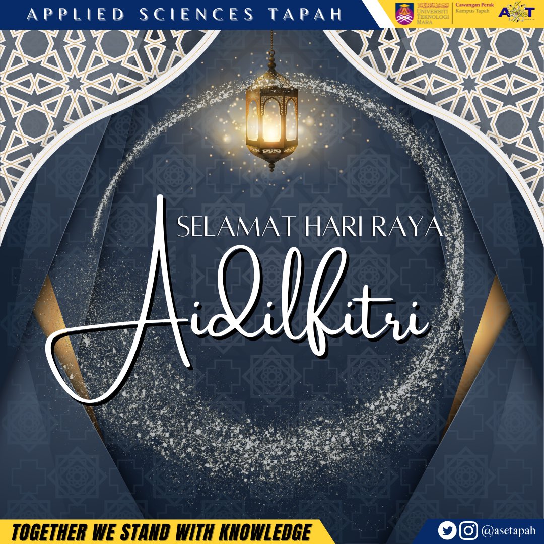 ASeTapah's tweet photo. ✨SELAMAT HARI RAYA AIDILFITIRI 2023M / 1444H✨

Assalammualaikum dan Salam UiTM Dihatiku , 

Kami dari Persatuan Applied Sciences Tapah ingin mengucapkan Selamat Hari Raya Maaf Zahir &amp; Batin 2023 pada 1 Syawal 1444 H kepada seluruh mahasiswa dan warga UiTM Cawangan Perak. https://t.co/lQoLvvEFx6