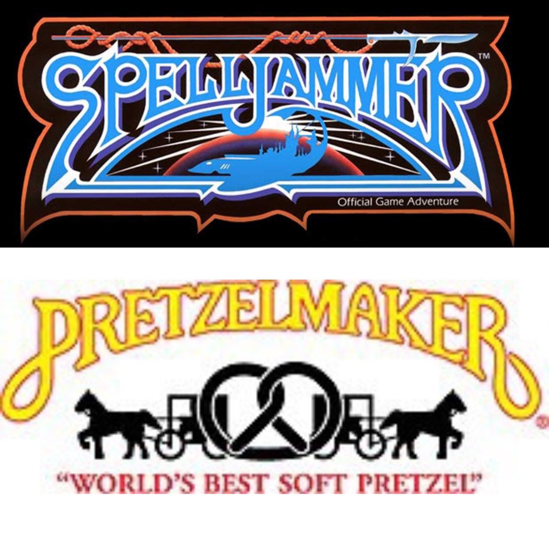 HN2DM's tweet photo. I saw this in the mall today and did a double take. Same vibes, right?
#spelljammer #pretzelmaker https://t.co/f2eNMQINEC