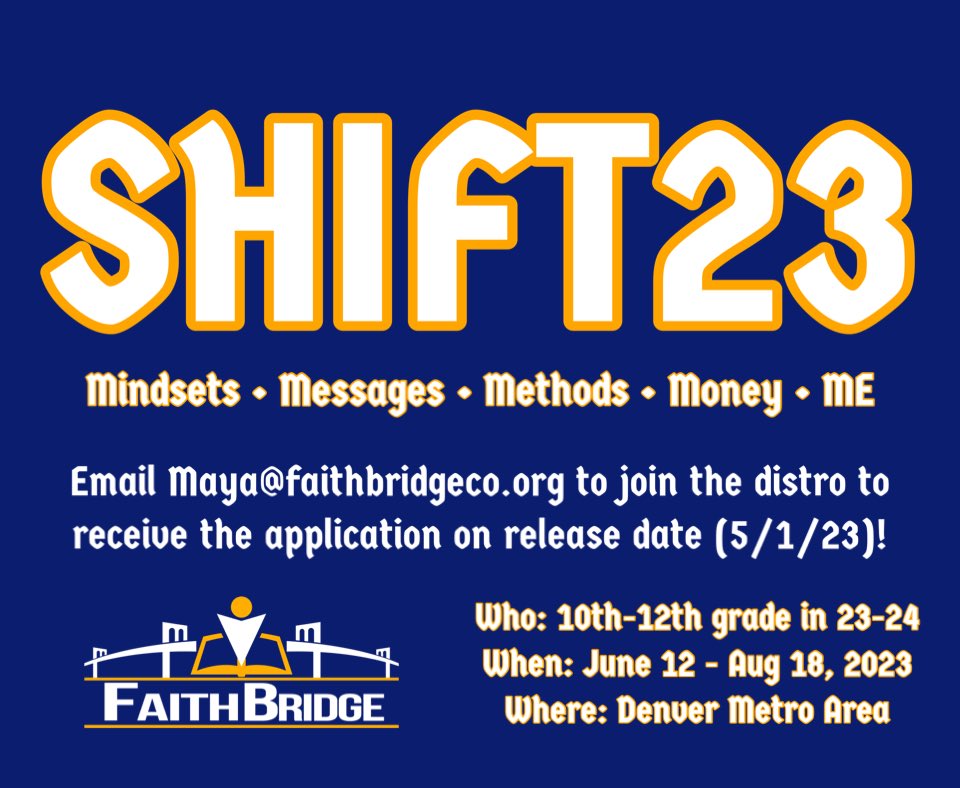 FaithBridgeCO's tweet photo. #SHIFT23 #StudentFellowship https://t.co/VCwCY4sXDE