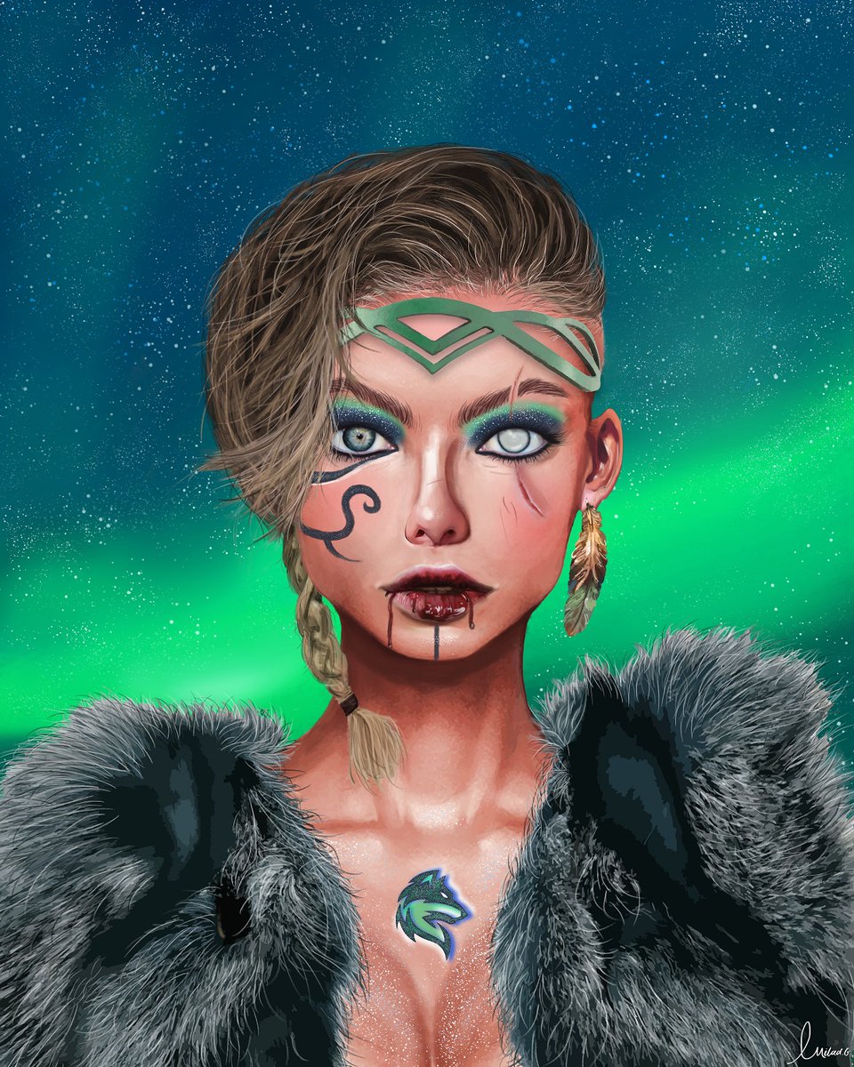 iamiladg's tweet photo. G Morniin #NFTCommunity 😉✨

"Ŧ Ø Ꮙ Ξ"
The Goddess of War🐺.

"She is the protector of the Asgard realm,
The Queen of Asgard, 
She is very powerful, brave &amp; just

From my 1x1 #NFT Painting collection 
"Limitless Beauty".🌈

Floor: 0.07 #ETH 

Threads🧵...(Details, WIP &amp; Links) https://t.co/09VpQBJ3En