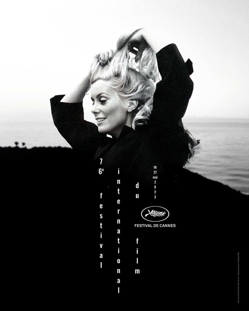 MonkeyBrainAdb's tweet photo. Poster oficial de #Cannes2023 🖤 © Estudio de diseño Hartland Villa. The official Cannes 2023 poster | 76th edition | Icon Catherine Deneuve in the film LA CHAMADE | Photography by Jack Garofalo, 1968. #PosterDesign #Cannes #Cinema #CatherineDeneuve #LaChamade #Cinéfilos #Cine https://t.co/Wg46C8kwec