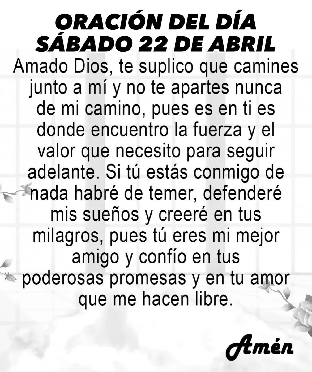 MiOracionDiaria's tweet photo. Oración del día sábado 22 de abril de 2023. https://t.co/7n7lvrT0Ro