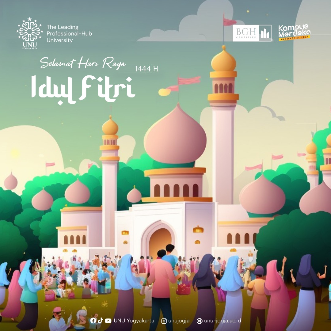 UNUJogja's tweet photo. Segenap pimpinan dan civitas akademika UNU Yogyakarta mengucapkan selamat hari raya idul fitri 1444 H. 

#unujogja #EidMubarak #harirayaidulfitri https://t.co/2ihWDpILtL