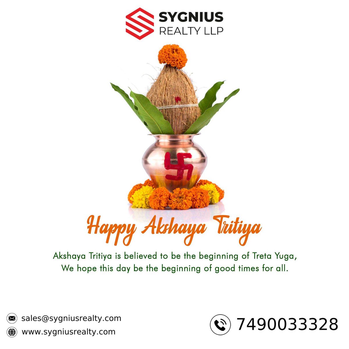 SygniusRealty's tweet photo. Akshay Tritiya is believed to be the beginning of treta Yuga, hope this day be the beginning of good times for all.

 Happy Akshay Tritiya https://t.co/Abf6ayEb0f
