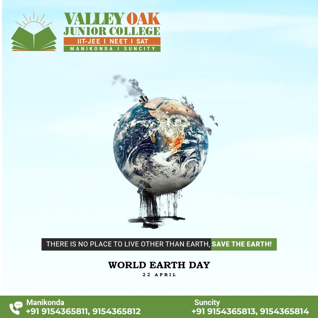ValleyOak_'s tweet photo. Today is a reminder to cherish and protect our planet. Let's take a pledge to be responsible and make a difference, not just on #WorldEarthDay🌎but every day.
#ValleyOak #JuniorCollege #HappyWorldEarthDay #SaveTheEarthSaveOurLife #SaveNatureSaveEarth #SaveNatureforTomorrow #Earth https://t.co/e0CgIOMsh1