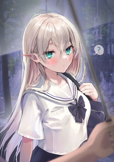 現世に来たエルフさん「人間は雨が嫌いなの?」 