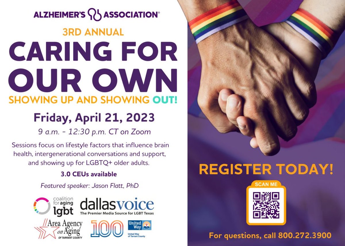 If you missed Caring For Your Own 🏳️‍⚧️🏳️‍🌈 conference today on LGBTQ+ caregiving. #ENDALZ Watch it here:

alz-org.zoom.us/rec/component-…

@ALZDallasNETX @alzassociation @alzdsw @AlzNorCalNorNev @UNLVpubhealth @QueerNeuroPsych @NVMHEC