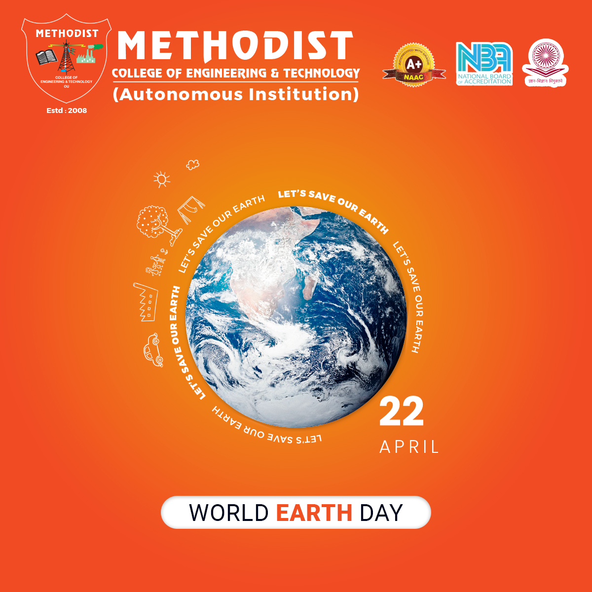 MCETHyderabad's tweet photo. This #WorldEarthDay🌎🌱, let's remember that every little action counts in protecting our planet and creating a sustainable future.
#MCET #HappyWorldEarthDay #SaveTheEarthSaveOurLife #SaveNatureSaveEarth #SaveNatureforTomorrow #EarthDay #WorldEarthDay2023 #Clean #Nature #Earth https://t.co/rBOzhJEJ8Y