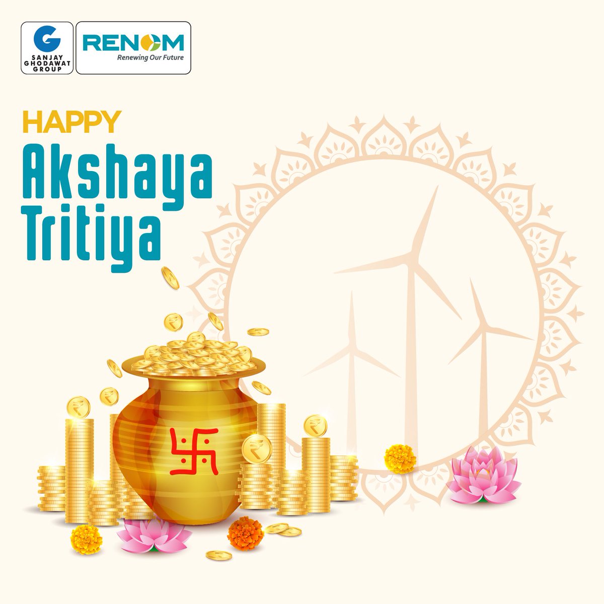 RENOMENERGY's tweet photo. Wishing everyone a prosperous and auspicious Akshaya Tritiya! May this day bring you wealth, success, and happiness that never diminishes. #AkshayaTritiya #Prosperity #Success #Happiness #indianfestival #Celebrations #OneSGG #SGGRising  #renewableenergy #sustainableenergy https://t.co/DP13UK32fo
