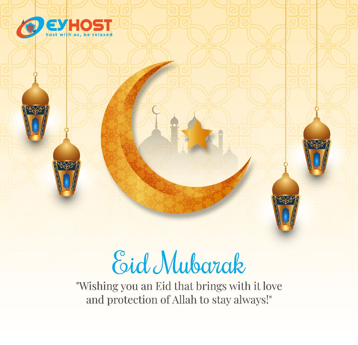 EyHost's tweet photo. May the joys of Eid al-Fitr fill your heart and home with happiness and  peace. Wishing you and your loved ones a blessed Eid filled with love,  prosperity, and good health. Eid Mubarak! #EidMubarak #Eid2023 https://t.co/QD9GnDbfsz
