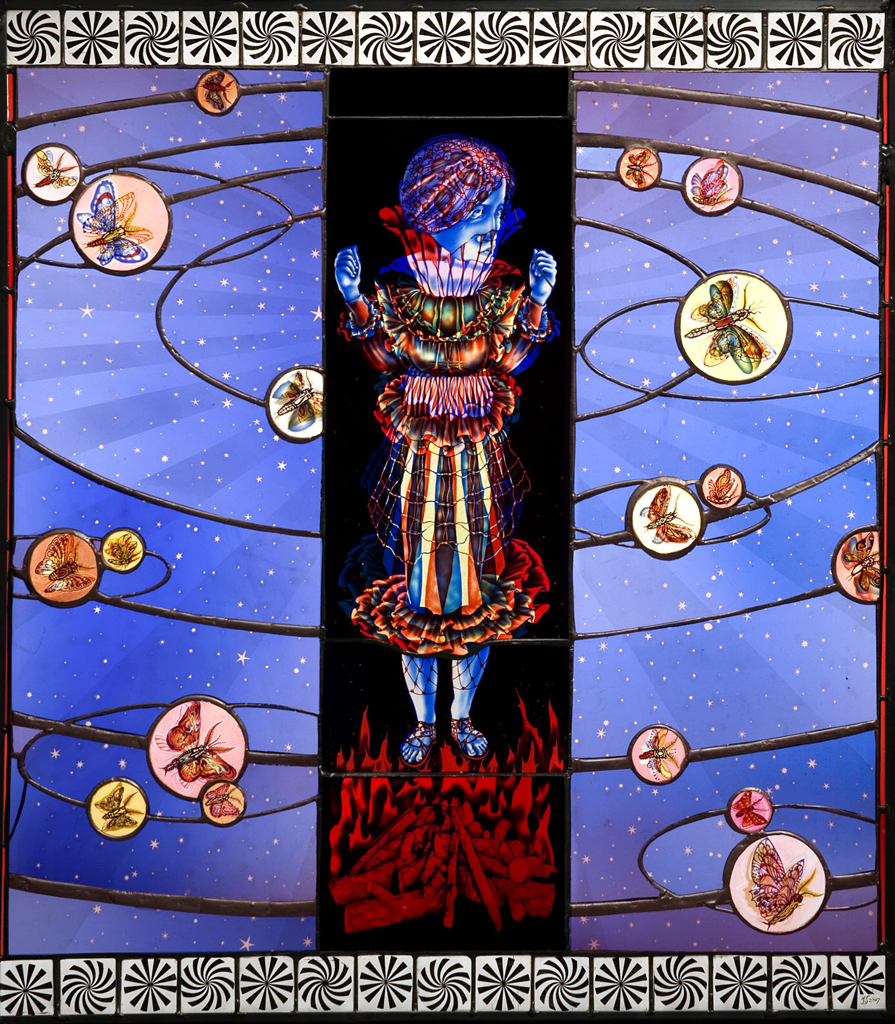 WomensArtForAll's tweet photo. Judith #Schaechter (.@JudithSchaechter) #WomenArtists #ArtByWomen #WomensArt •Joan Of Arc• (glass) https://t.co/TRpq7xbrAA