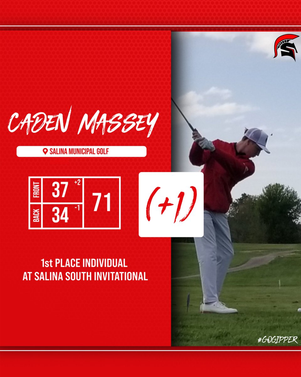 EHSSpartanGolf's tweet photo. GREAT JOB CADEN!!!  Salina South Individual Champion by 5 shots.  This was a great comeback after some struggles earlier in the week.  Your hard work at practice really paid dividends.  Keep pushing yourself! https://t.co/o0CnhEt9wD