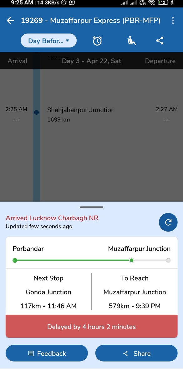 Manikan25314351's tweet photo. अगर हम लोग टिकट नहीं कटाए तो जुर्माना लग जाता लेकिन ट्रेन लेट हो तो उसका भी कुछ होना चाहिए.... इतना लेट 4 घंटा, घंटा @RailMinIndia 
@narendramodi177 
@AmitShah 
@yadavtejashwi 
@RahulGandhi https://t.co/IHFOEGxnP6