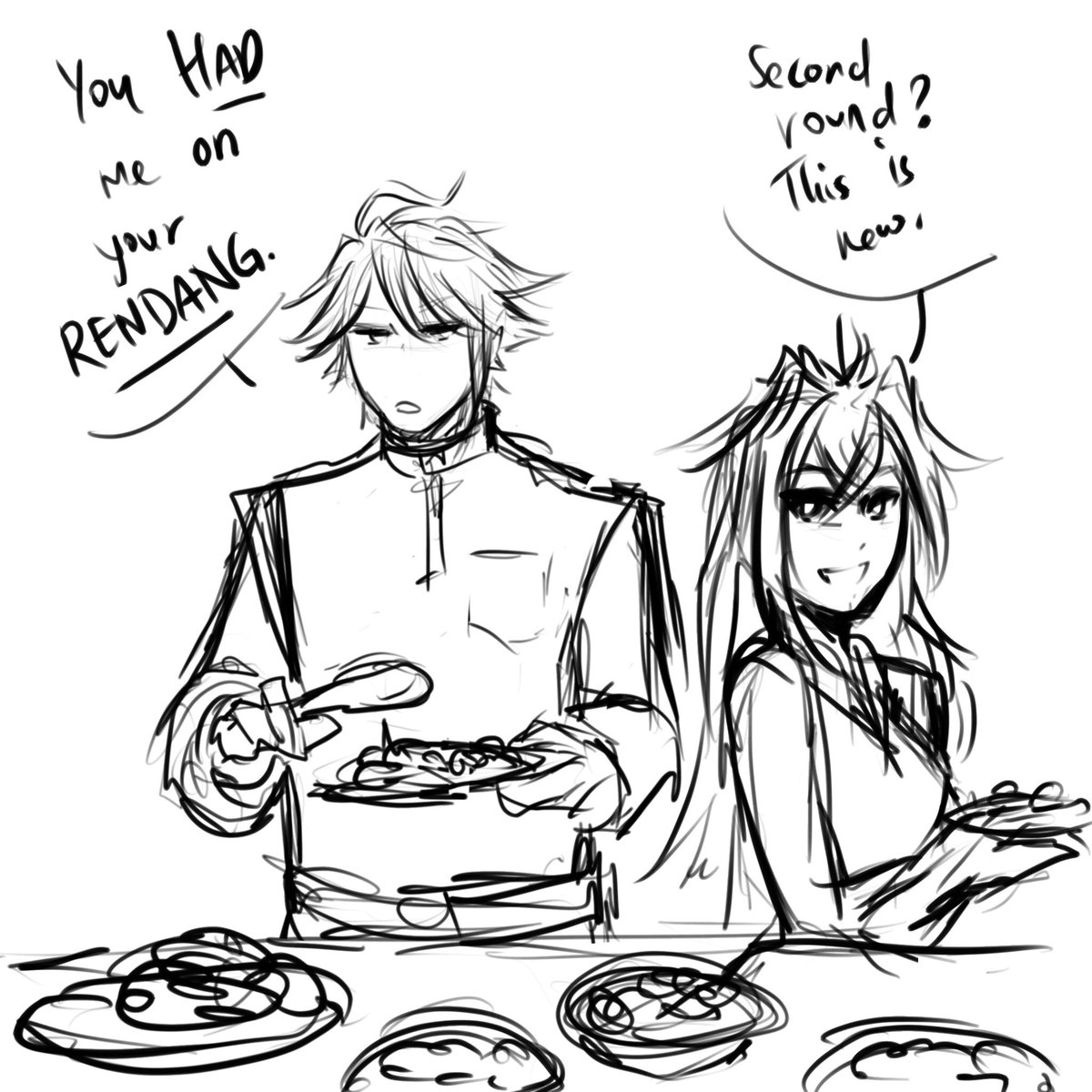 Happy eid-fitr to y’all who celebrate it! 🙌🏼🙌🏼✨✨✨💖💖💖💖💖💖💖Please do accept this wip sketch lol #Eid2023 #dehyatham #haidehya #AlHaitham #dehya #GenshinImpact