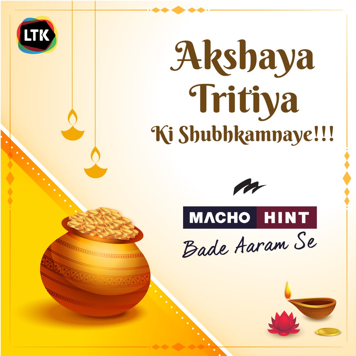 Hint_global's tweet photo. On the auspicious occasion of #AkshayaTritiya, we wish you and your family a lot of happiness, peace and prosperity. #MachoHint https://t.co/XDhro0LJTK