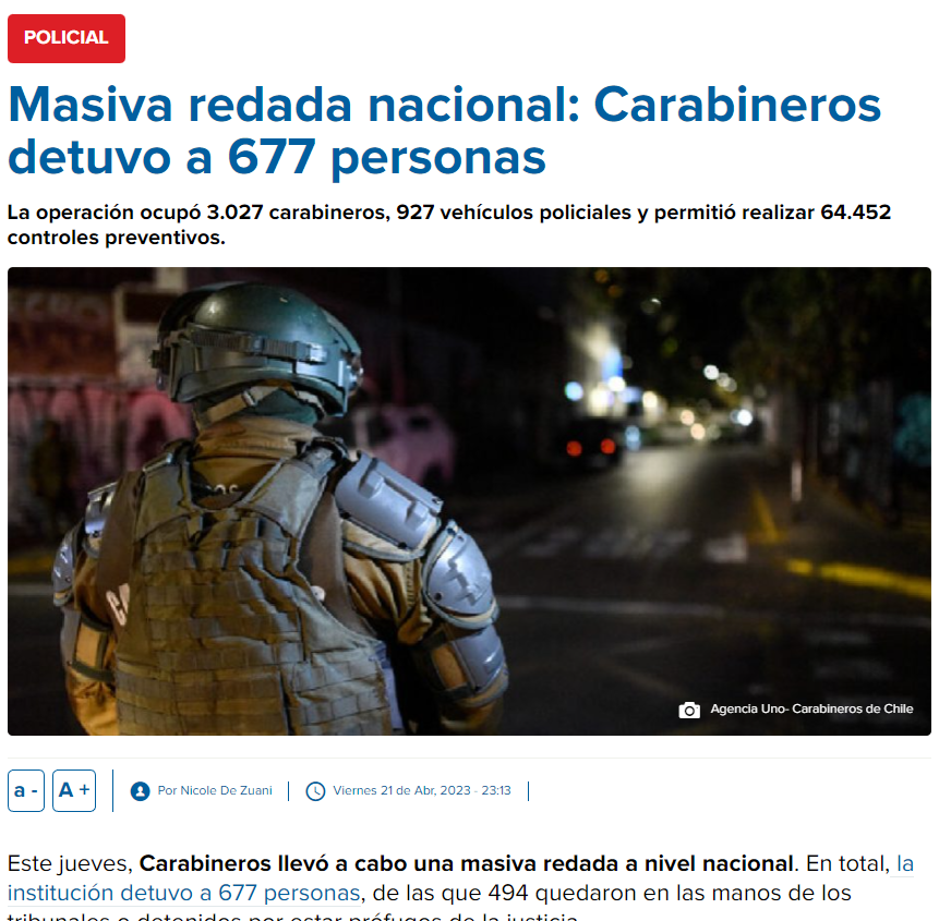 MrRangerR1's tweet photo. 🚨🔴Hoy en operativo a nivel NACIONAL carabineros detuvo a 677 personas en más de 64.000 controles preventivos..

Incautó 200 Kilos de droga, 40 vehículos, 64 armas y 257 municiones

Desplegó 3.027 carabineros y 927 vehículos.

La TV NO LE DIO MINUTOS. Pero anda que cárter haga una demolición...
