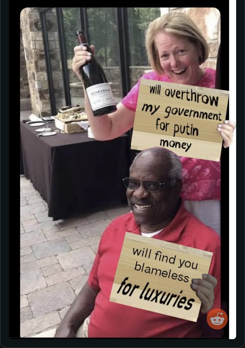 Mel16934007's tweet image. Jeanie should be in jail for her participation in Trump’s insurrection to subvert Democracy, proven by her text messages 

Clarence should be expelled for accepting half a billion luxury vacations from a billionaire openly courting his favor.
#DirtySCOTUS
#CompromisedSCOTUS