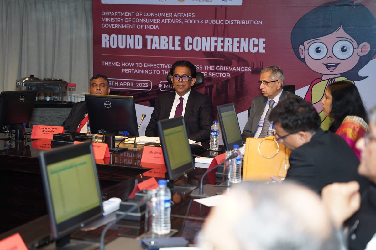 Attended a very timely and important round table conference on solutions to problems of consumers in real estate sector in Mumbai on 18th April. One useful suggestion among others was bringing out a model Builder Buyer Agreement. <a href="/jagograhakjago/">Consumer Affairs</a> <a href="/PiyushGoyal/">Piyush Goyal</a> <a href="/Secretary_MoHUA/">Srinivas Katikithala</a>