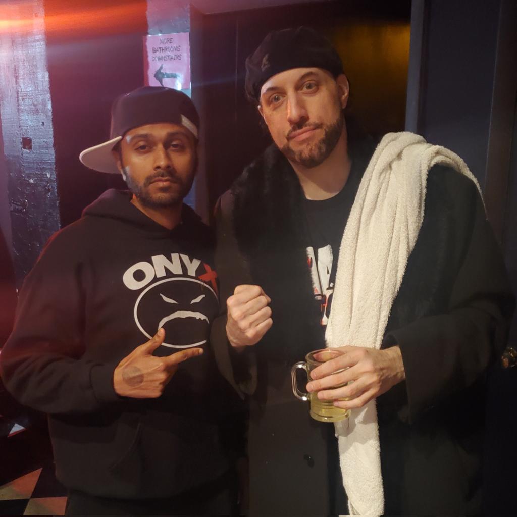 jeevzb90's tweet image. Jeevz B and R.A. the Rugged Man @RAtheRuggedMan #jeevzb #ratheruggedman #emcees #blackcat #washingtondc