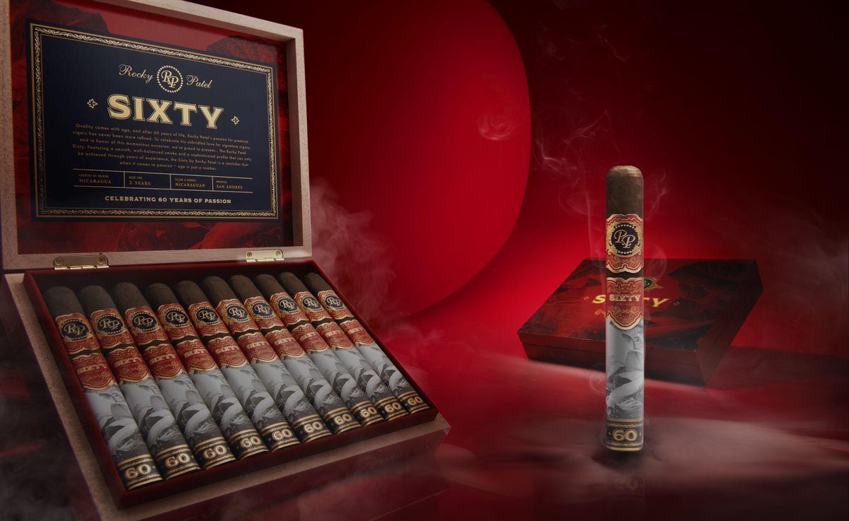 RockyPatelCigar's tweet image. The Sixty by Rocky Patel is a cigar that represents the absolute pinnacle of our engineering capabilities. We pulled out all the stops when we put together this one-of-a-kind cigar.

#rockypatelcigars #premiumtobacco #cigaraficionados #cigar #rockypatelsixty
