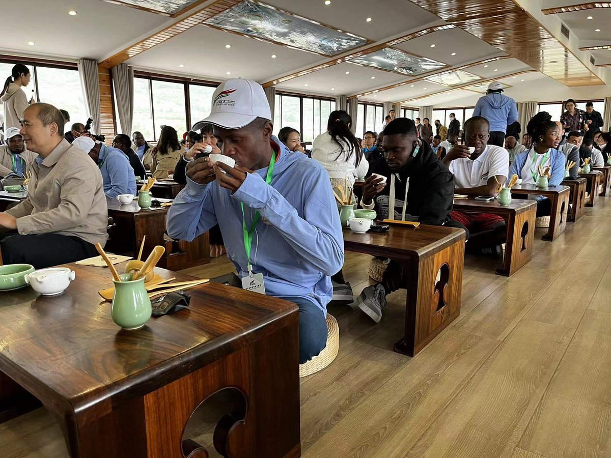 DGAfrica_MFA's tweet image. On April 21, African youth delegates of the 7th China-Africa Youth Festival experienced tea-picking and tea art at the Chaxigu tea garden in Tai’an, Shandong Province.

They were intrigued by how intangible cultural heritage could drive the growth of rural tourism industry.