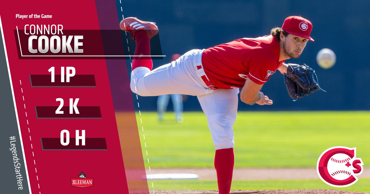 Eight pitches, eight strikes, one goose egg.

<a href="/connorcooke440/">Connor Cooke</a>'s perfect 9th makes him tonight's Sleeman Clear 2.0 Player of the Game. Cheers, Connor!